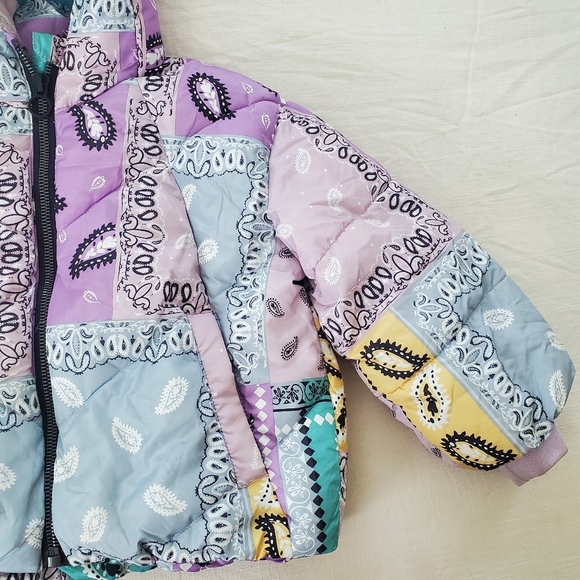 Zara Kids Multicolor Patchwork Puffer Jacket - Picture 4 of 10